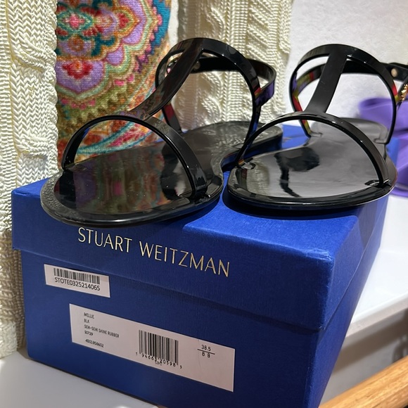 Stuart Weitzman Black Flat Sandals - Picture 3 of 11